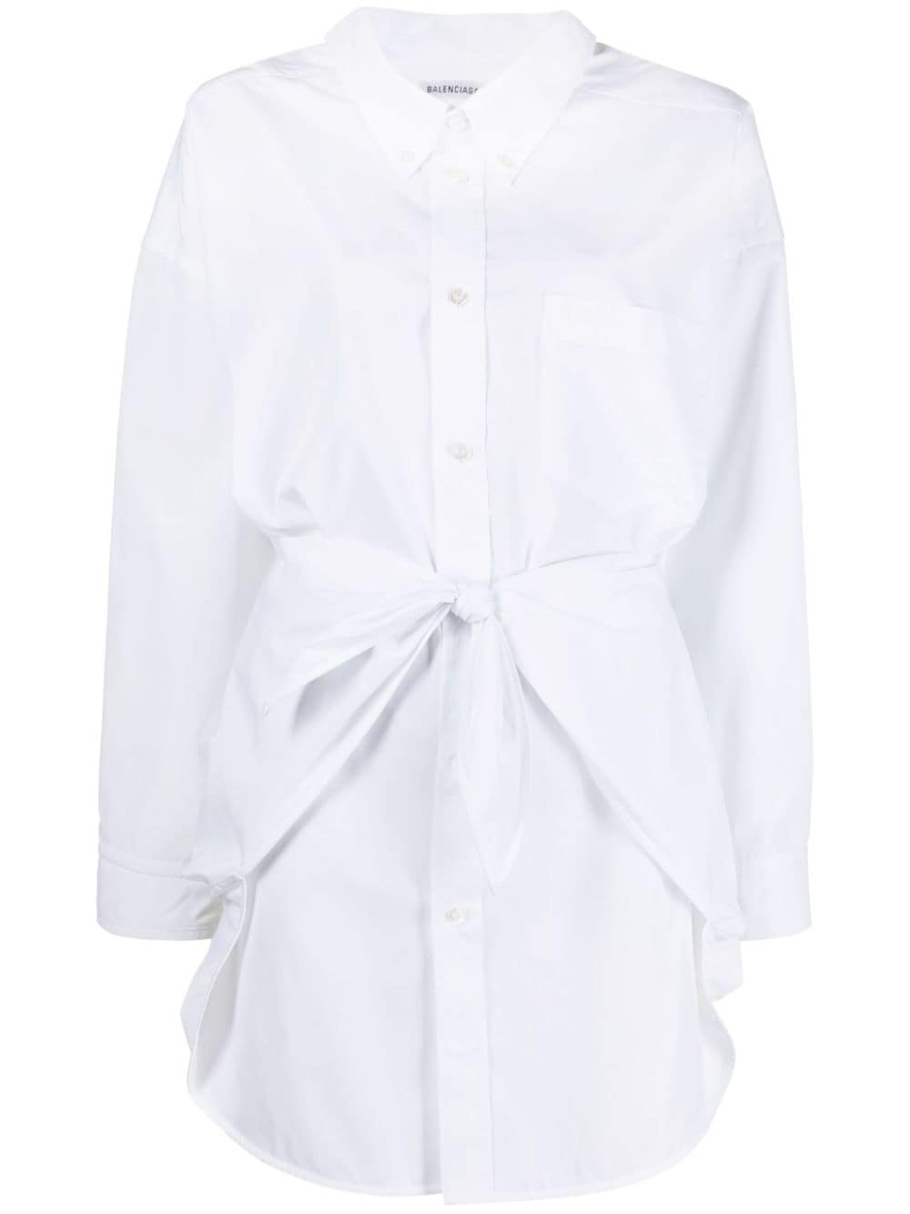 Balenciaga Shirt met geknoopte voorkant - Wit