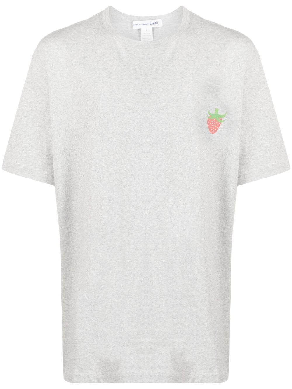 Comme Des Garçons Shirt T-shirt met aardbeiprint - Grijs