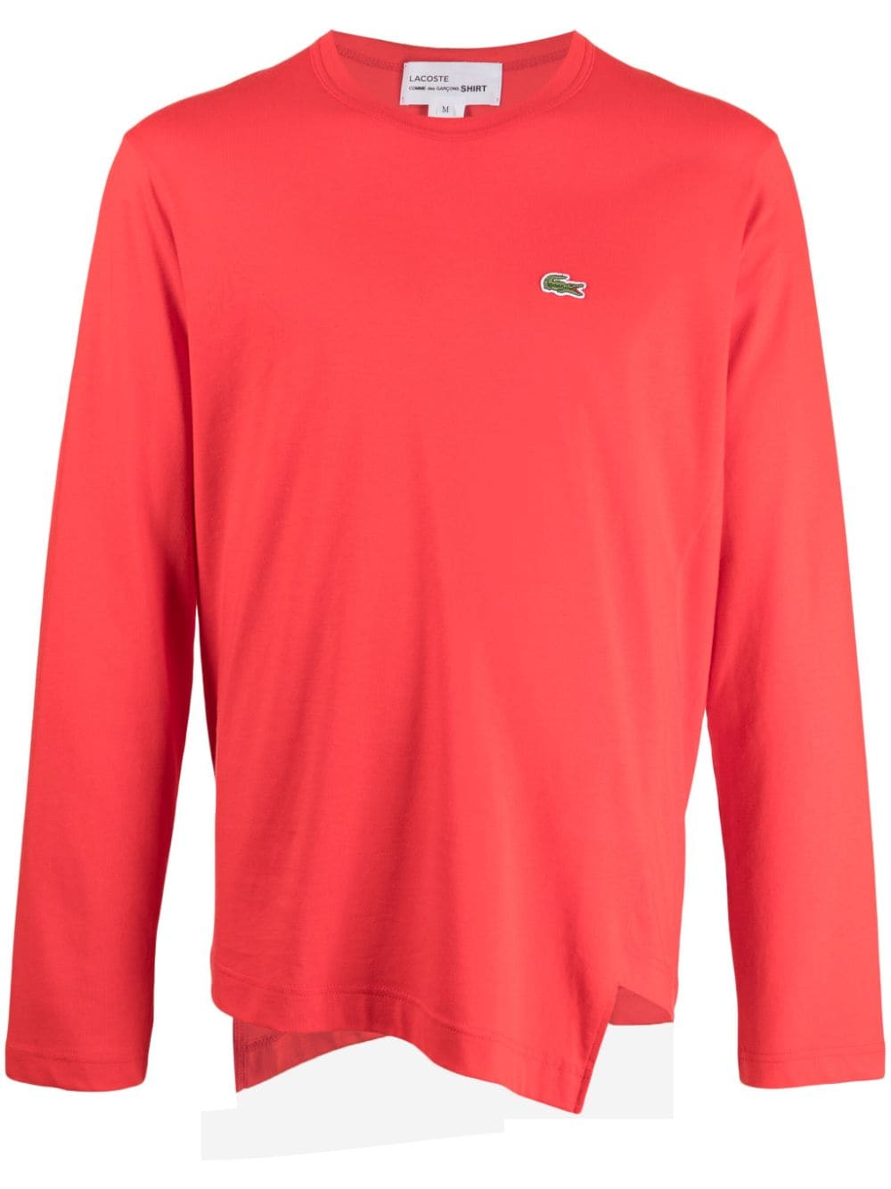 Comme Des Garçons Shirt x Lacoste asymmetrisch T-shirt - Rood