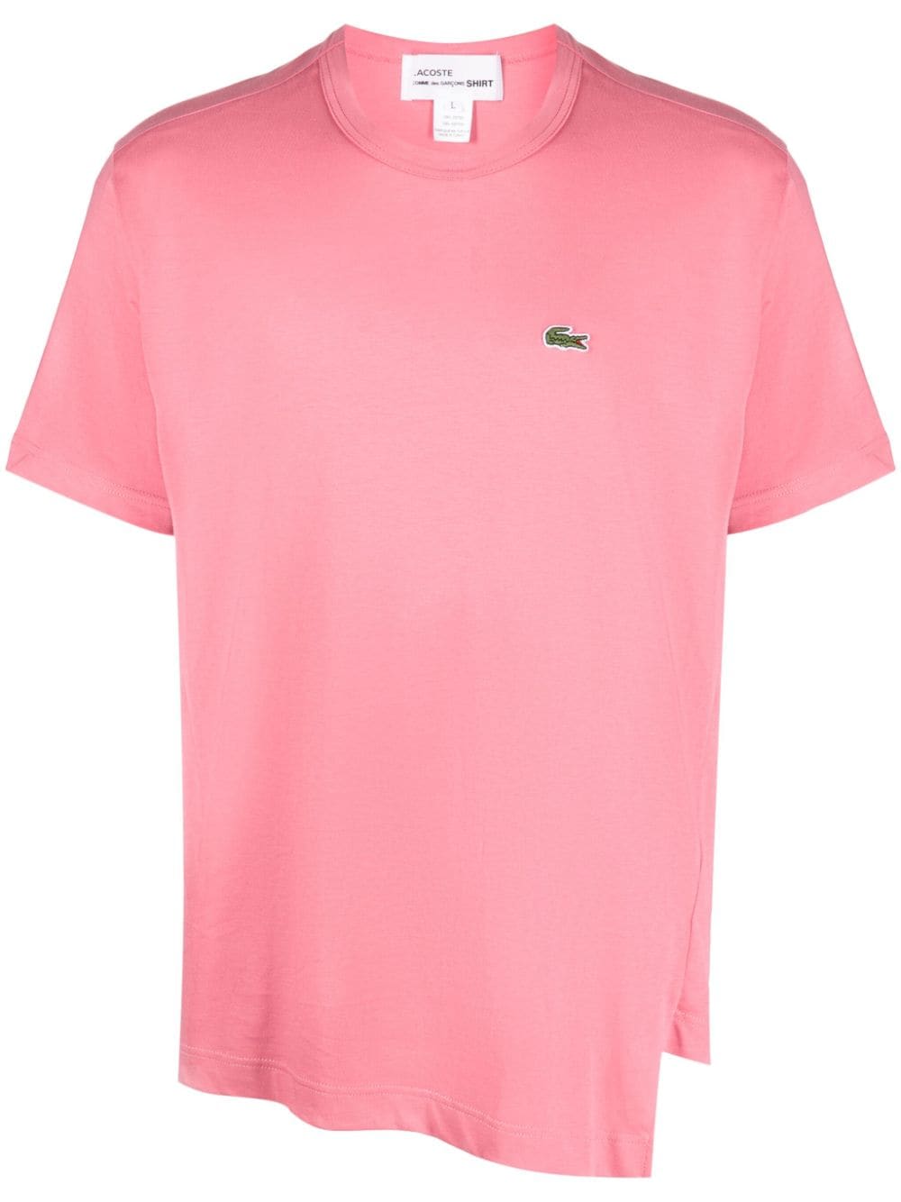 Comme Des Garçons Shirt x Lacoste asymmetrisch T-shirt - Roze