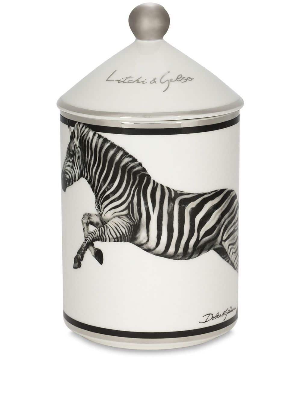 Dolce & Gabbana Geurkaars met zebraprint (340g) - Wit