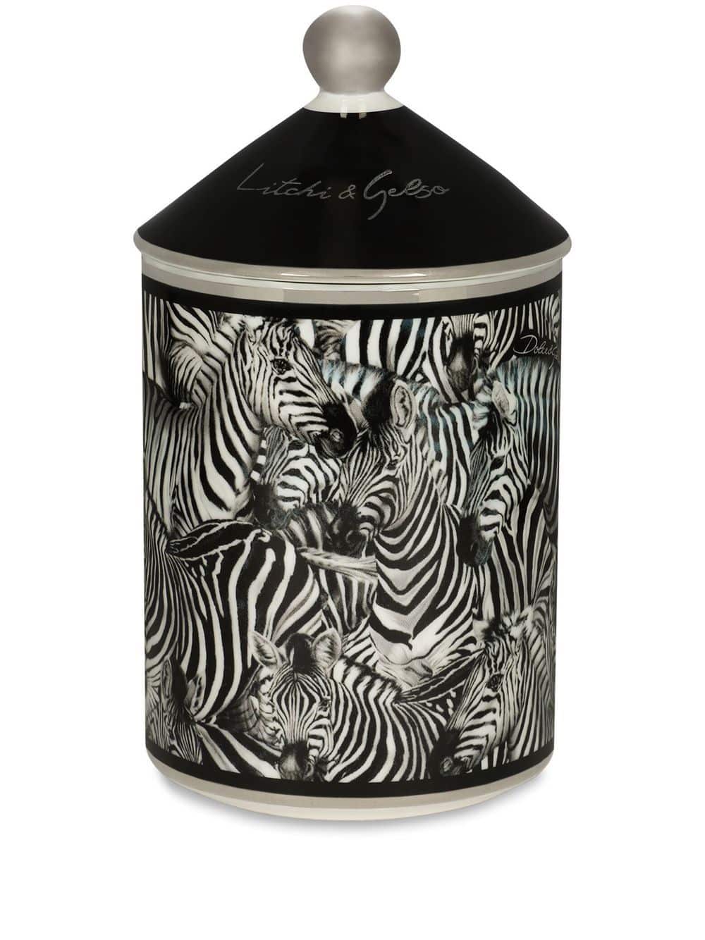 Dolce & Gabbana Geurkaars met zebraprint (340g) - Zwart