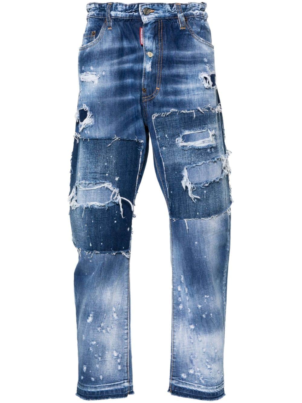 Dsquared2 Jeans met patchwork - Blauw