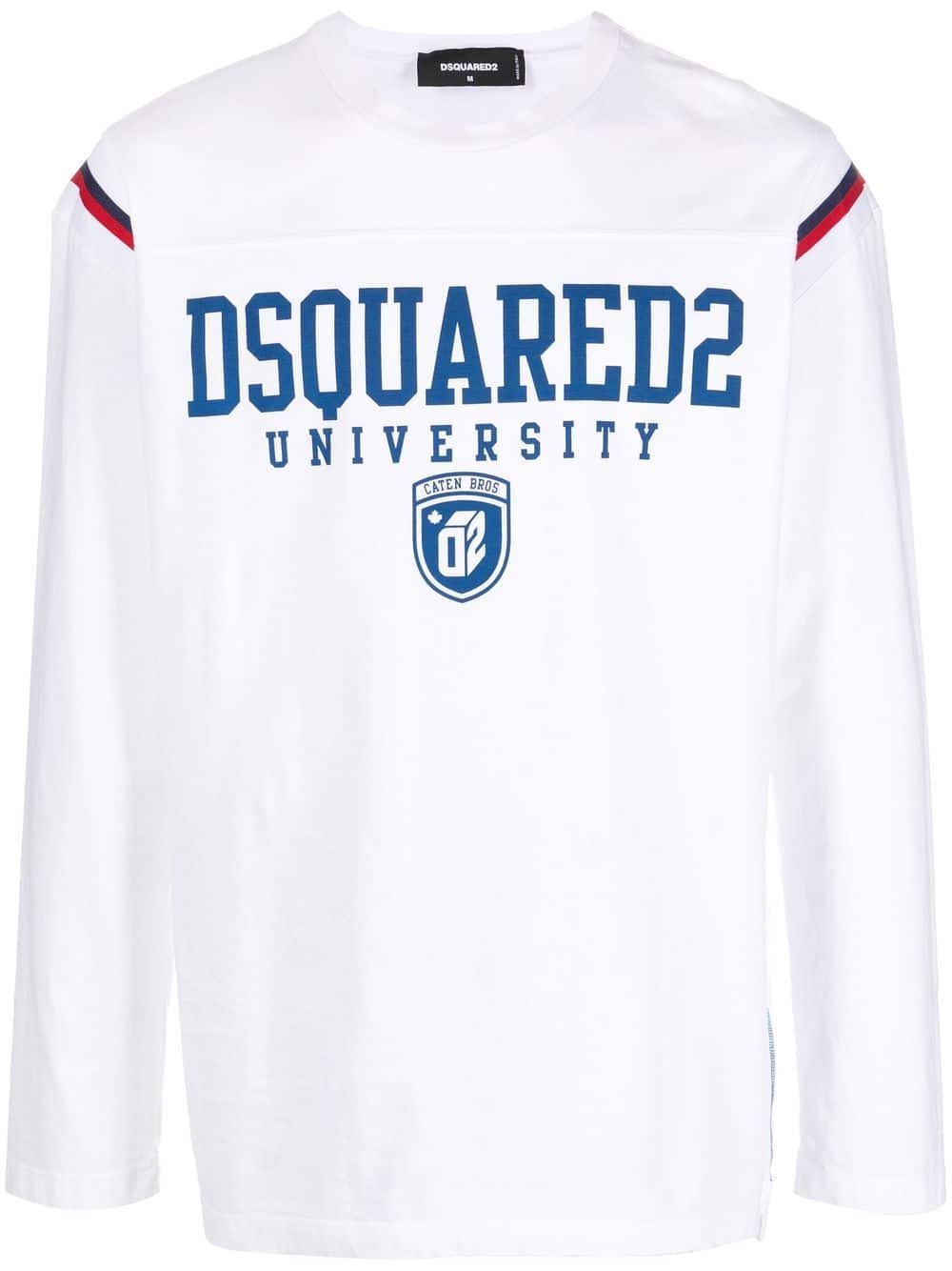 Dsquared2 University-print long-sleeve T-shirt - Wit