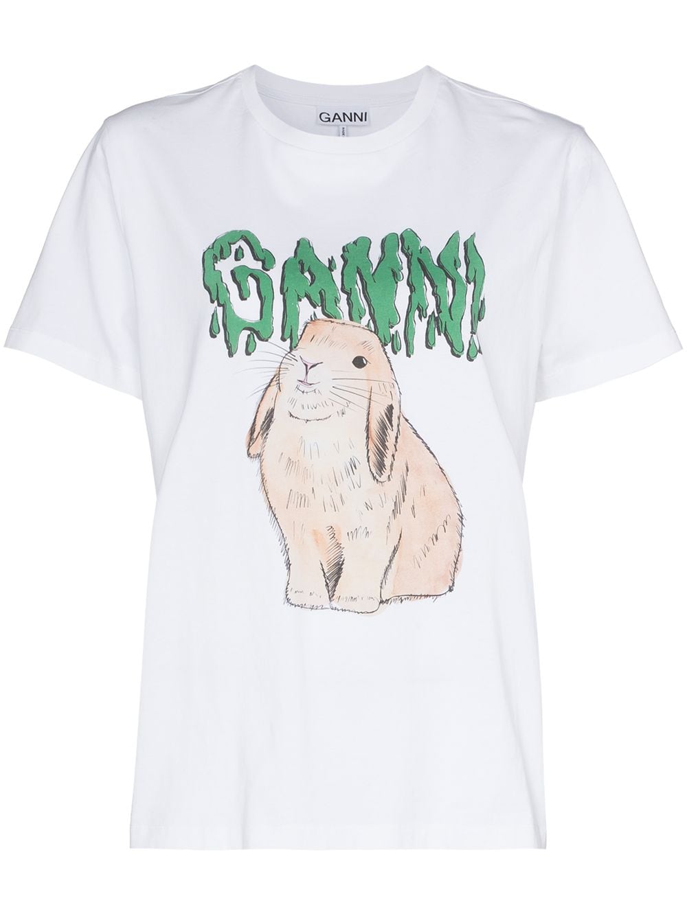 GANNI T-shirt met logo - Wit