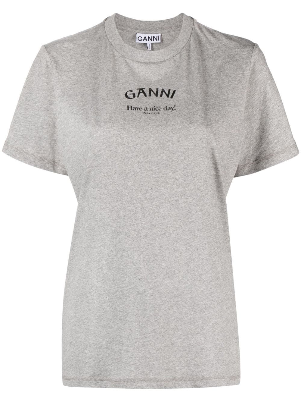 GANNI T-shirt met logoprint - Grijs