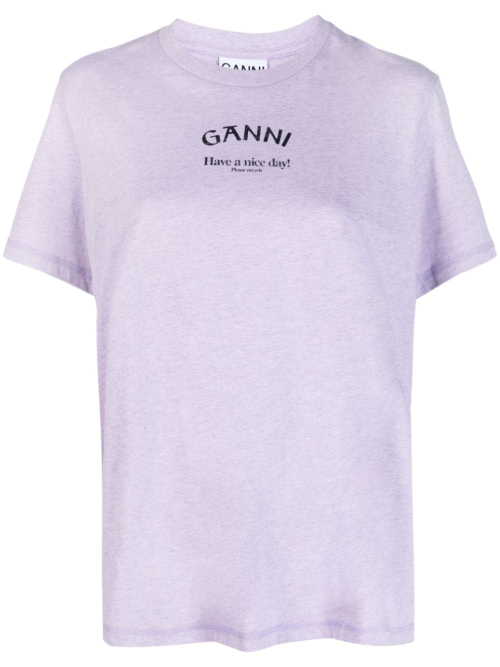 GANNI T-shirt met logoprint - Paars