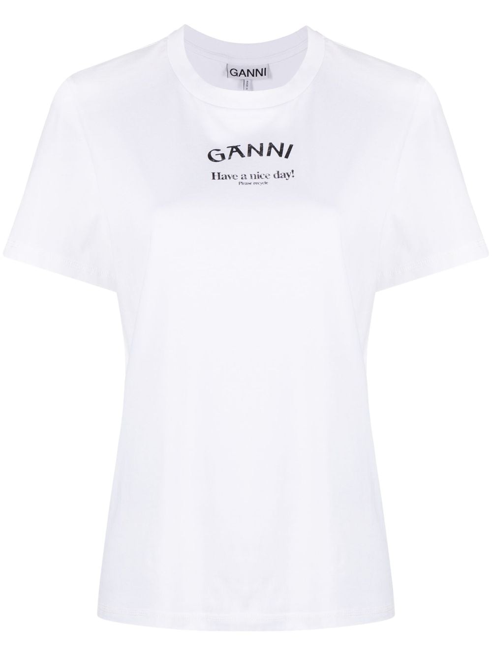 GANNI T-shirt met logoprint - Wit