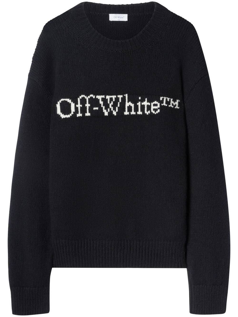 Off-White Trui met intarsia logo - Zwart