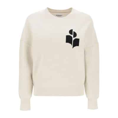 Atlee Sweater met Logo Intarsia Isabel Marant Étoile , Beige , Dames