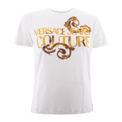 Barocco Print T-shirts en Polos Versace Jeans Couture , White , Dames