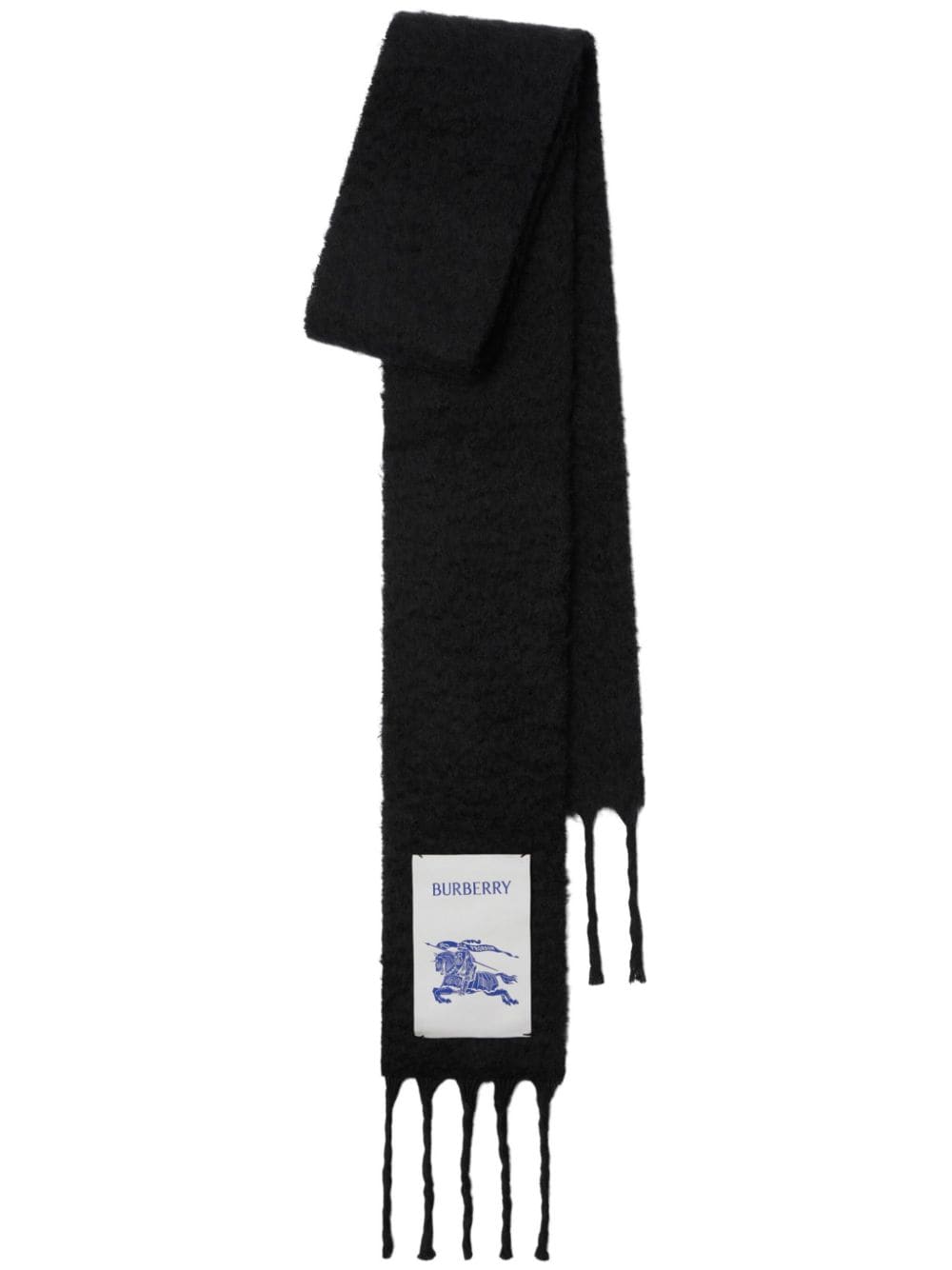 Burberry Sjaal met logopatch - Zwart