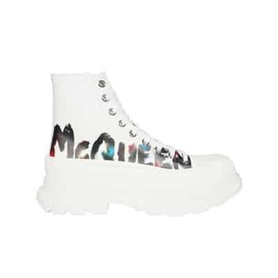 Canvas Tread Slick Sneakers Alexander McQueen , White , Heren