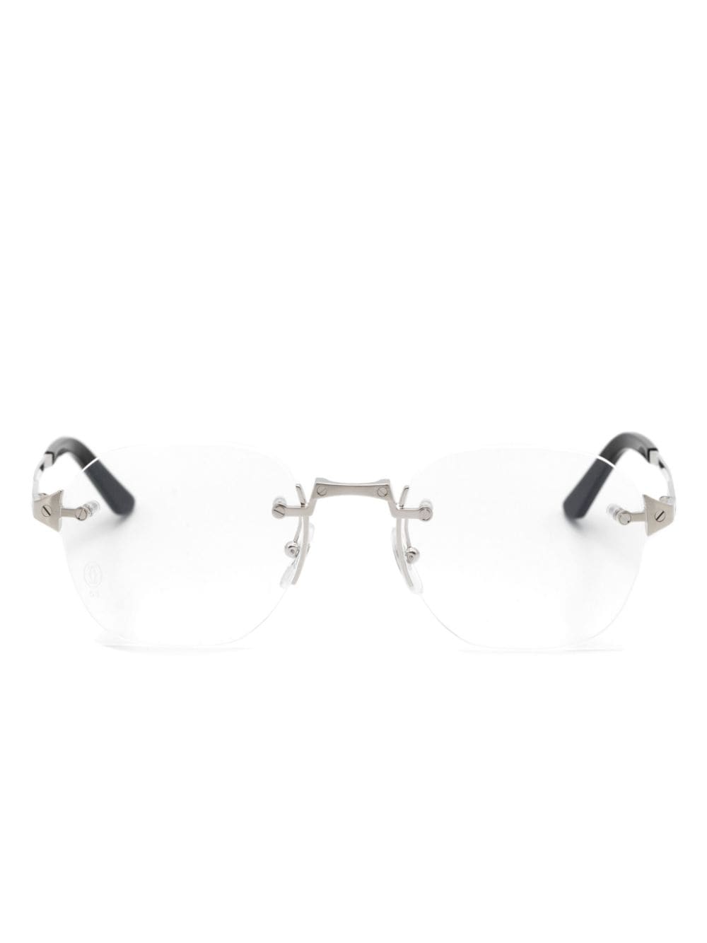 Cartier Eyewear Santos bril met wayfarer montuur - Zilver