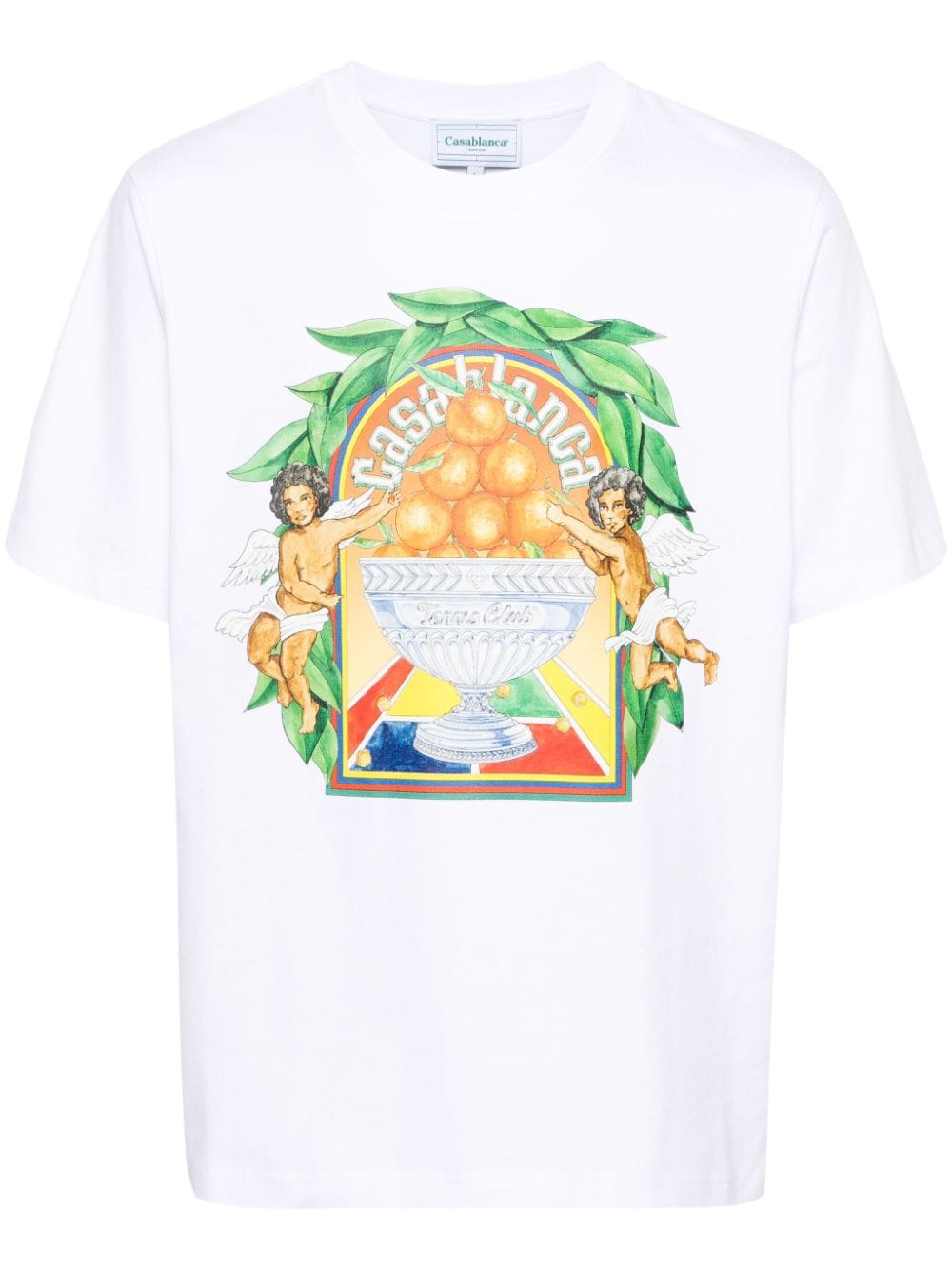 Casablanca T-shirt van biologisch katoen met logoprint - Wit