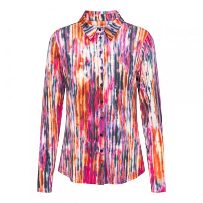 Co Woman blouse Denim multi Lotte Watercolor Bl286/41085 &Co Woman , Multicolor , Dames