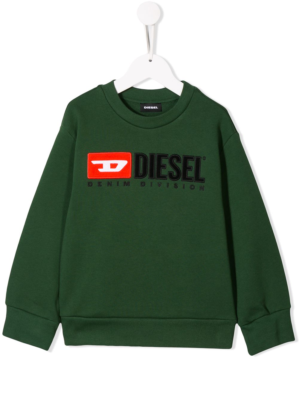 Diesel Kids Sweater met geborduurd logo - Groen