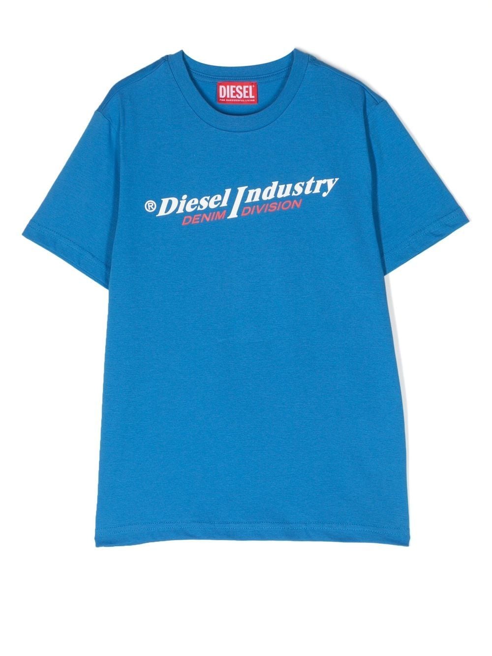 Diesel Kids T-shirt met logoprint - Blauw