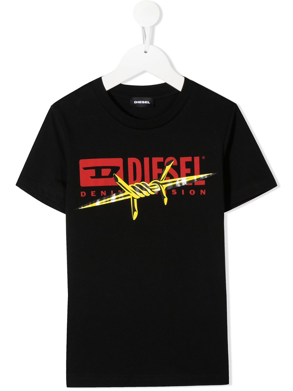 Diesel Kids T-shirt met logoprint - Zwart