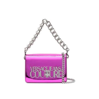 Gelamineerde Fuchsia Crossbody Tas Versace Jeans Couture , Pink , Dames