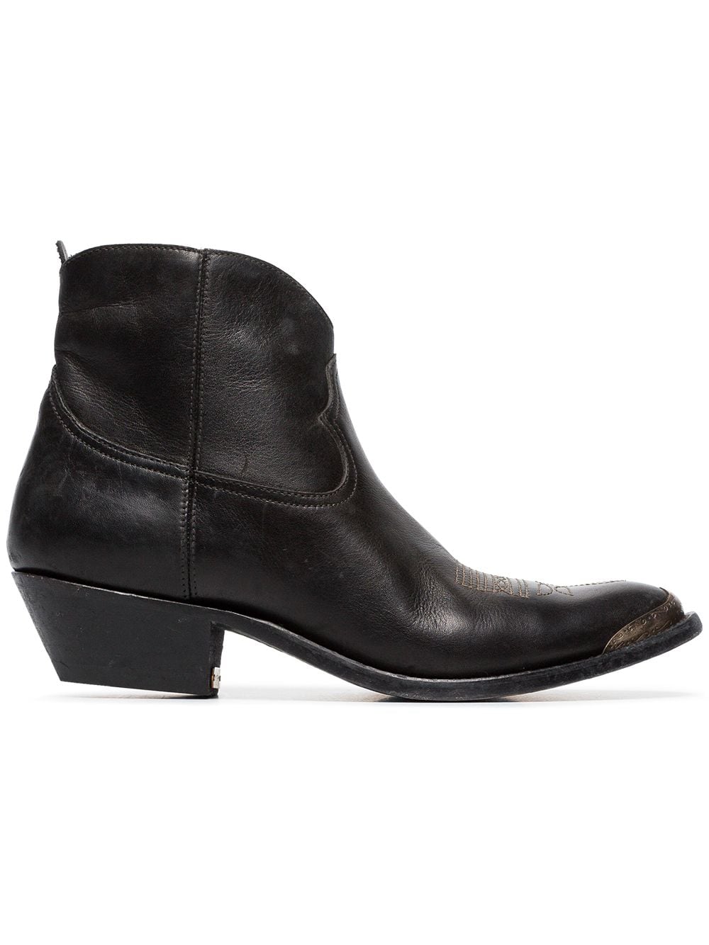 Golden Goose young leather cowboy ankle boots - Zwart