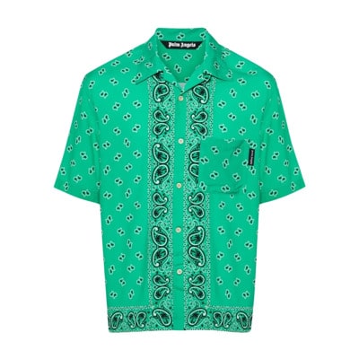 Groen Paisley Print Shirt Palm Angels , Green , Heren