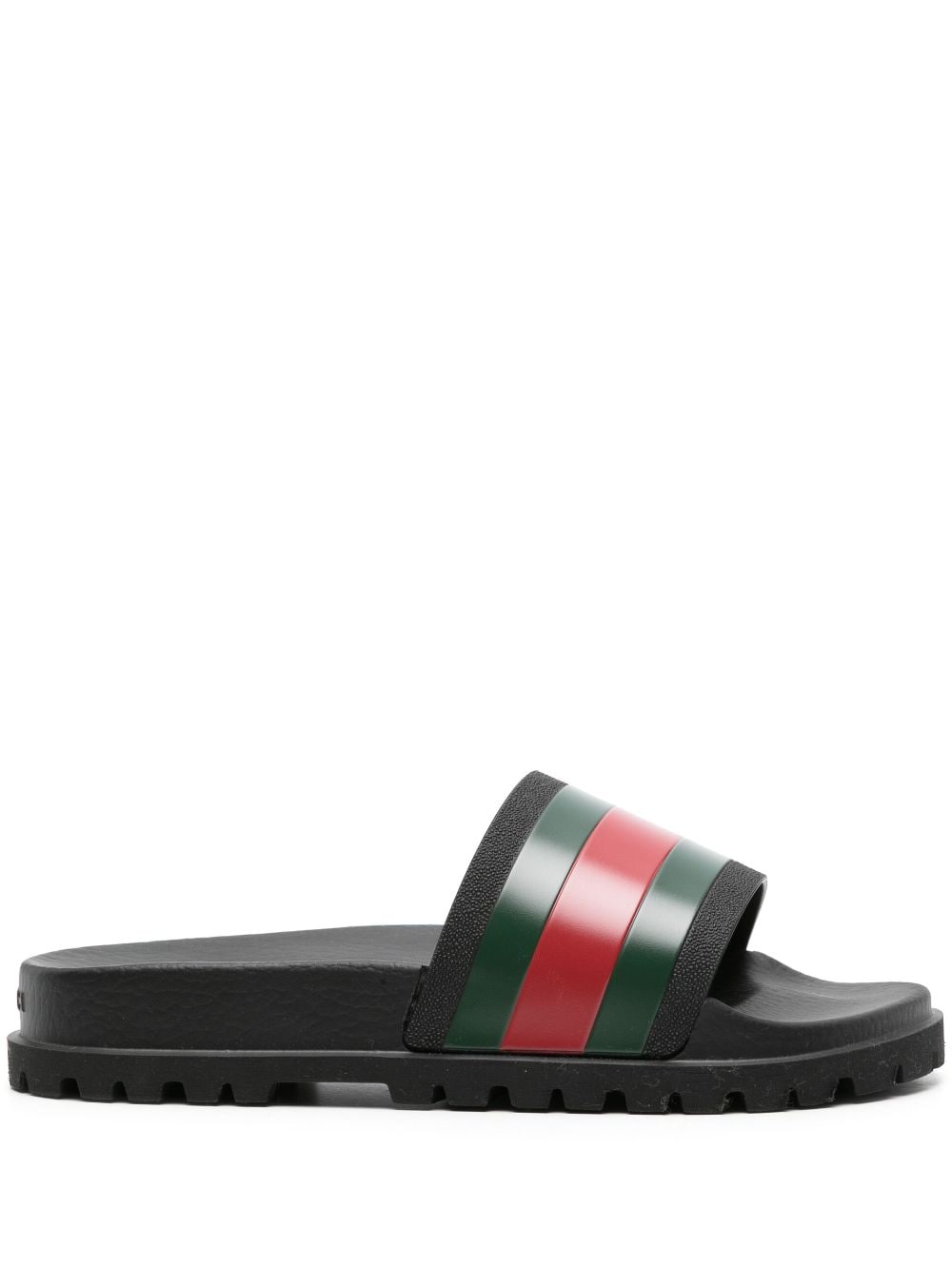 Gucci Pursuit slippers met web detail - Zwart