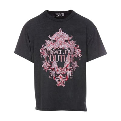 Iconisch Logo T-Shirt voor Vrouwen Versace Jeans Couture , Gray , Dames