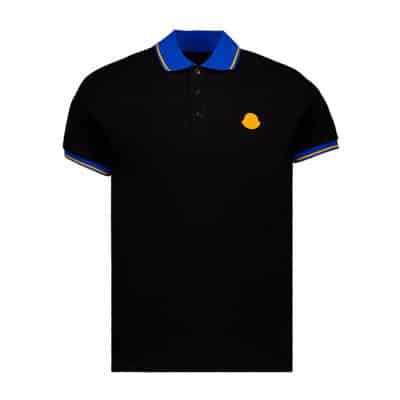 Klassieke Tricolor Polo Shirt Moncler , Black , Heren
