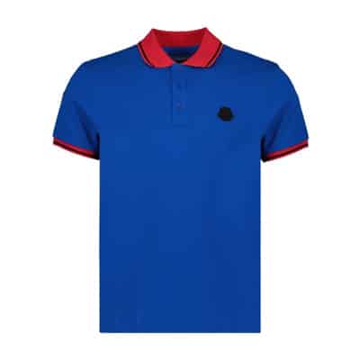 Klassieke Tricolor Polo Shirt Moncler , Blue , Heren