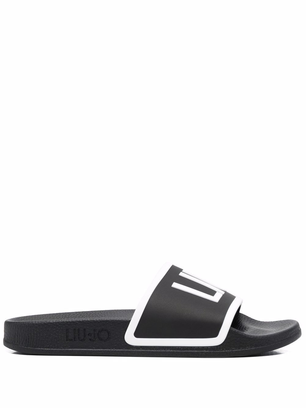 LIU JO KOS 2 slippers met logoprint - Zwart