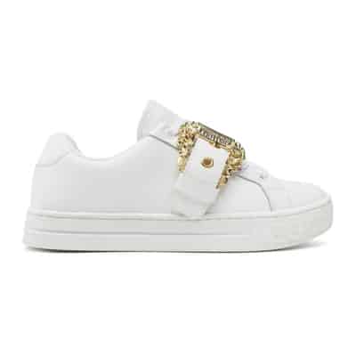 Leren Logo Sneakers Versace Jeans Couture , White , Dames