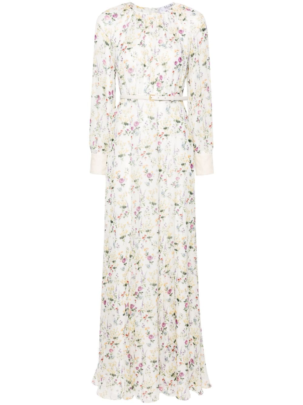 Max Mara Maxi-jurk met bloemenprint - Wit