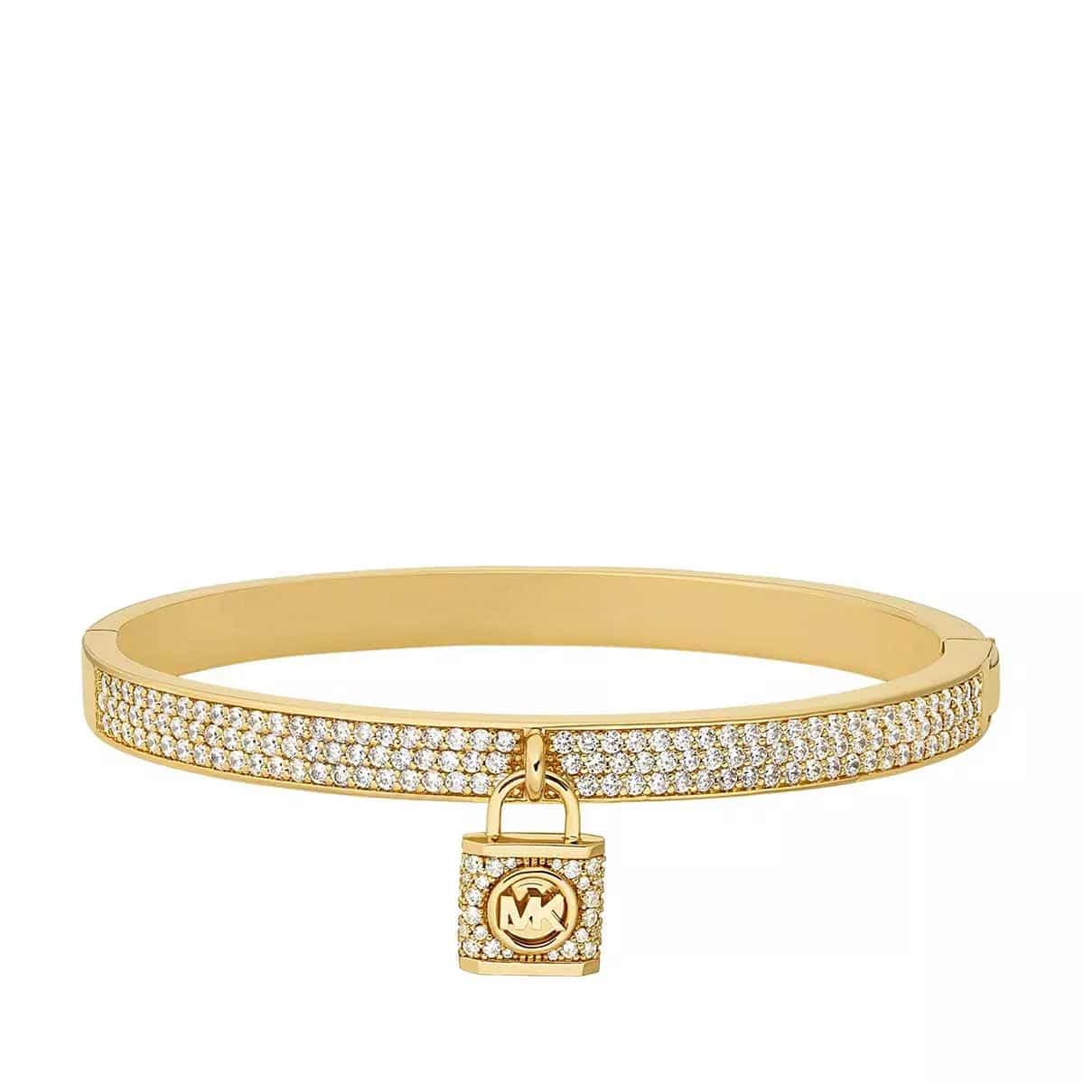 Michael Kors Armbanden - 14K Gold-Plated Pavé Lock Charm Bangle in gold