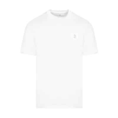 Off White Katoenen T-shirt Cd956 Brunello Cucinelli , White , Heren
