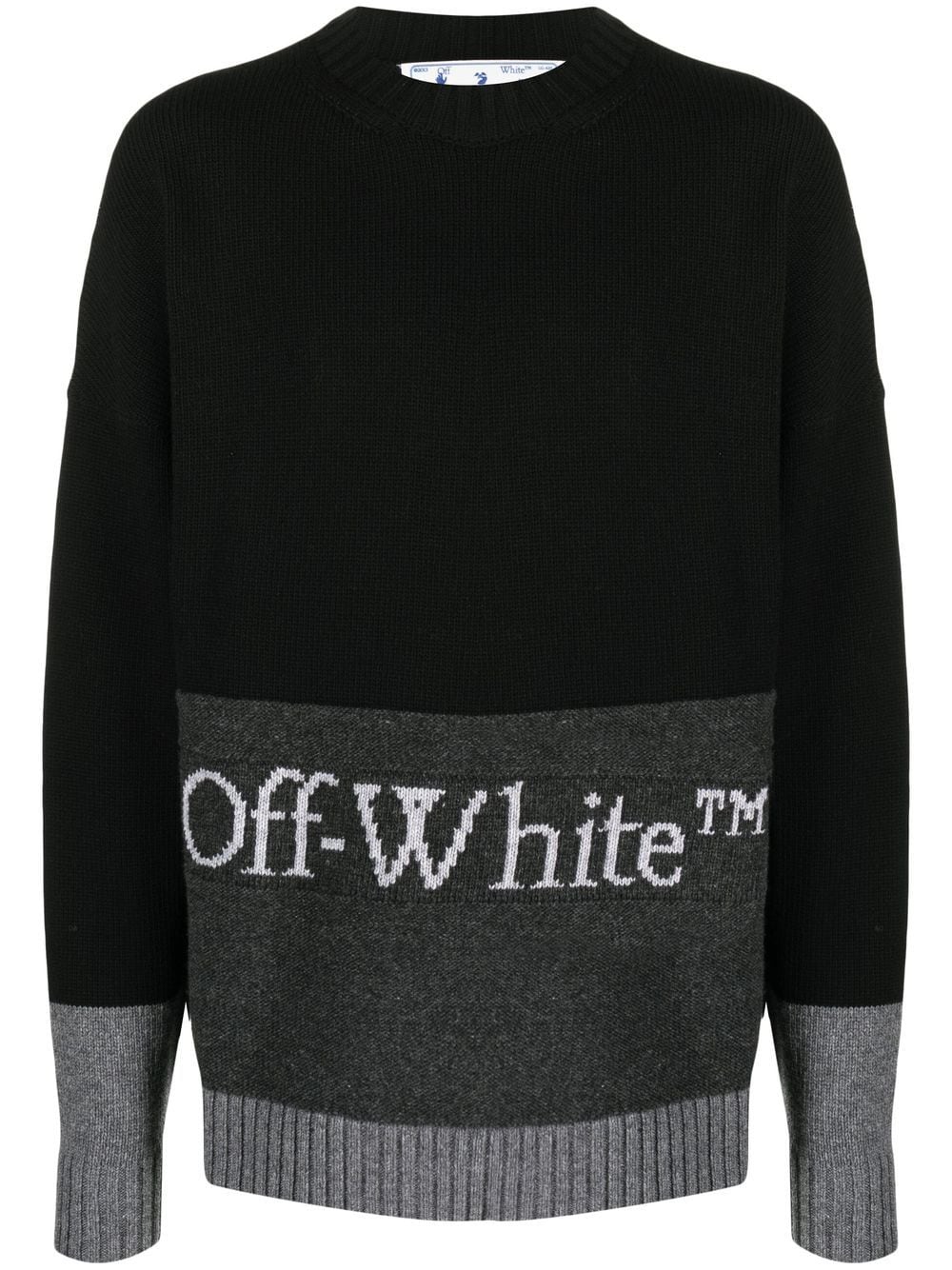 Off-White Trui met logo intarsia - Zwart
