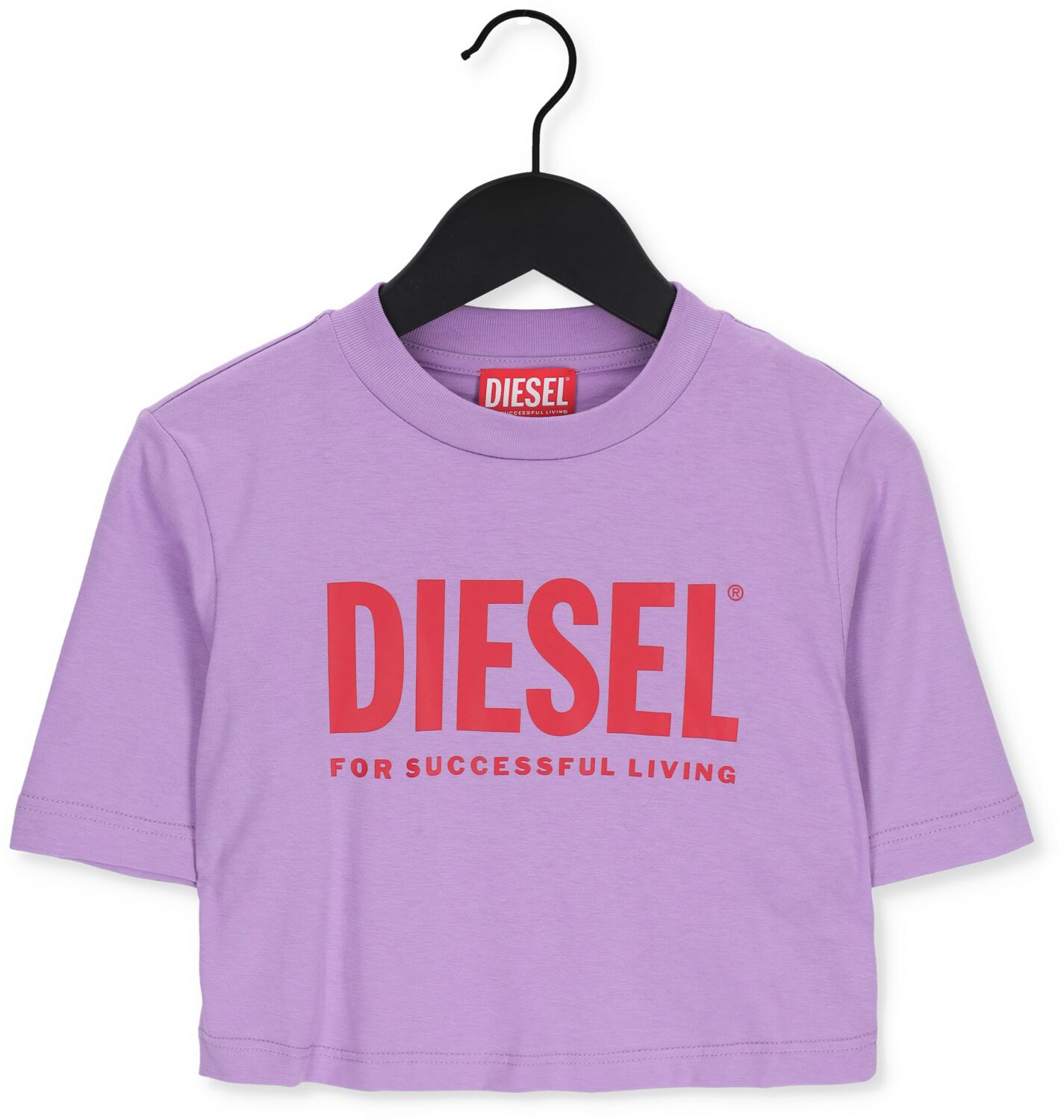 Paarse Diesel T-shirt Trecrowlogo