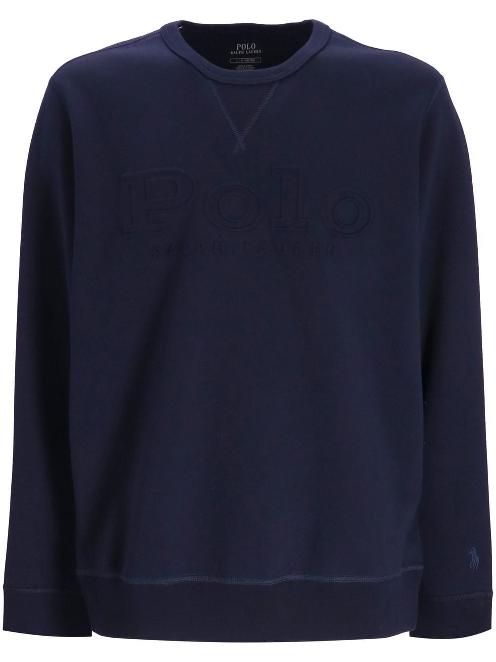 Polo Ralph Lauren Sweater van katoenblend met logo-reliëf - Blauw