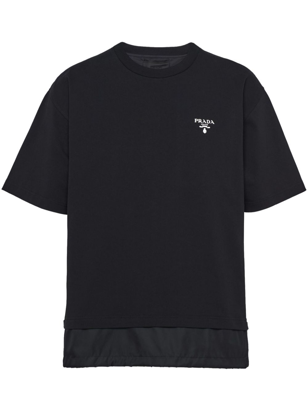 Prada T-shirt met logoprint - Zwart