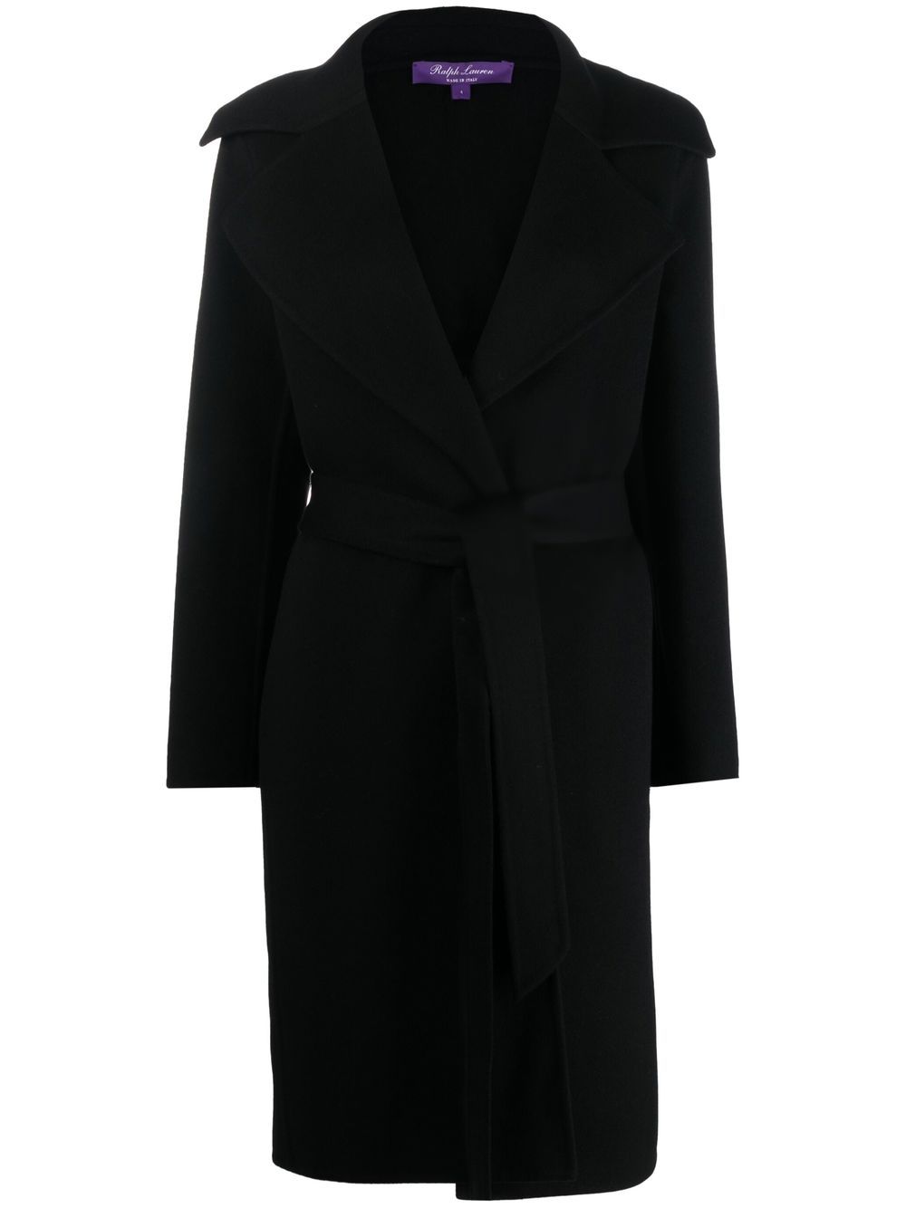 Ralph Lauren Collection Jas met gestrikte tailleband - Zwart