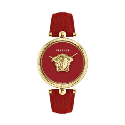Rood en goud Palazzo horloge Versace , Red , Dames