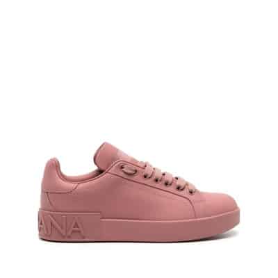 Roze Leren Sneakers Dolce & Gabbana , Pink , Dames