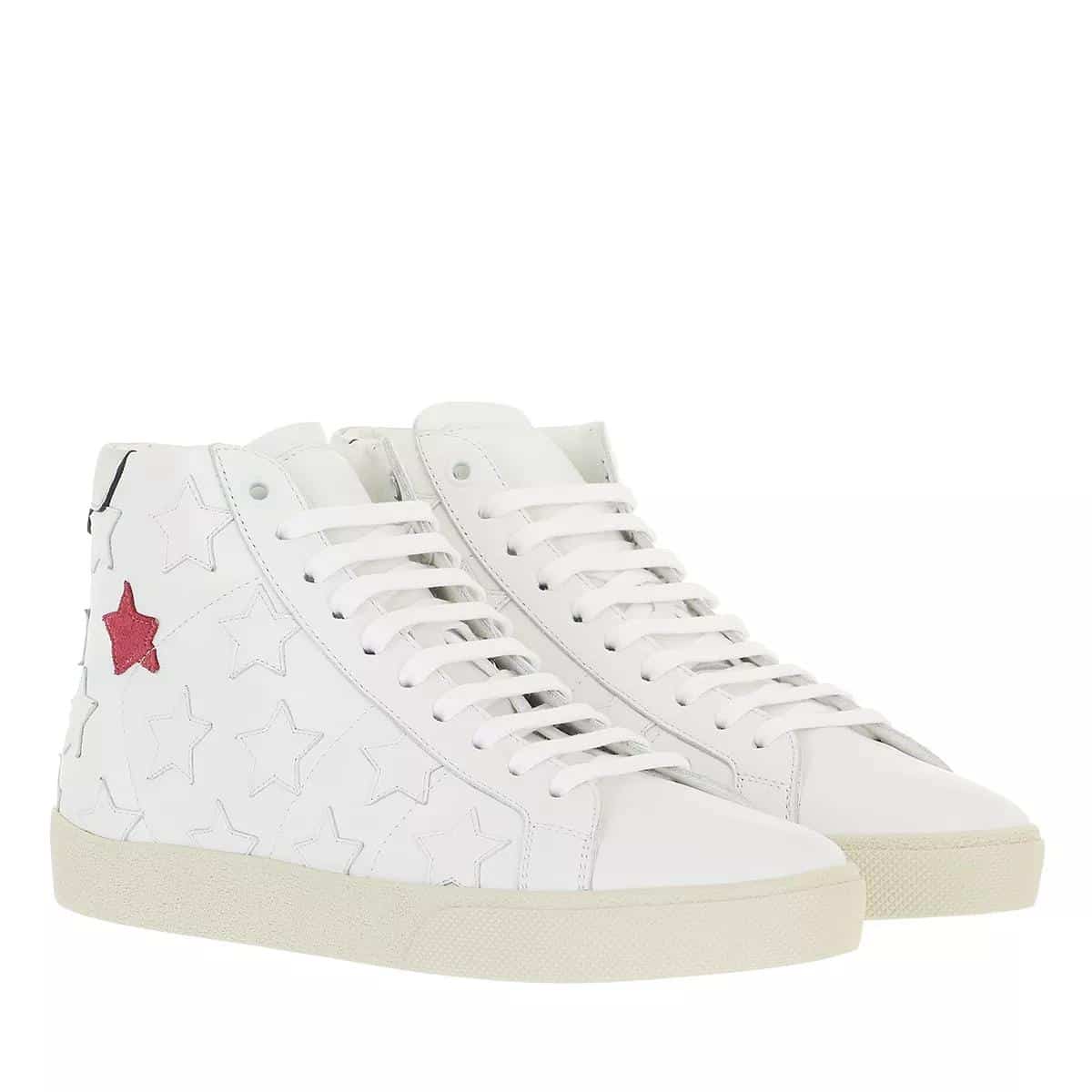 Saint Laurent Sneakers - Lace Up Tennis Sneakers in wit