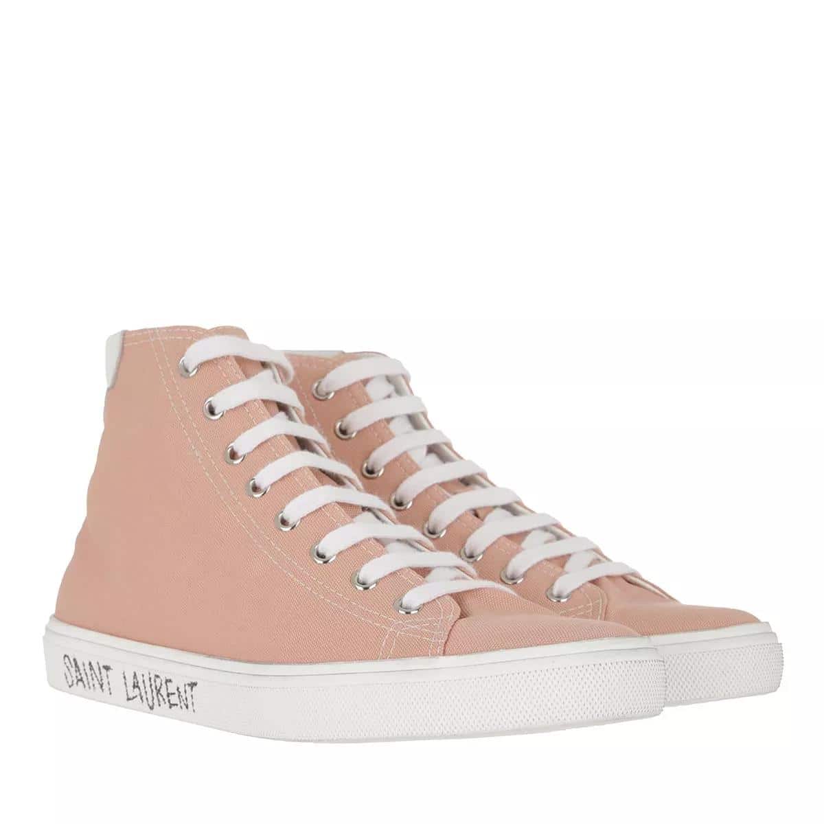 Saint Laurent Sneakers - Malibu Mid Top Sneakers in poeder roze