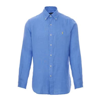 Stijlvolle Linnen Fit Blauwe Overhemd voor Mannen Ralph Lauren , Blue , Heren