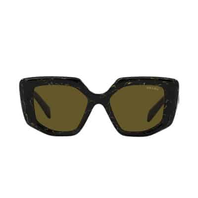 Stijlvolle Prada zonnebril met onregelmatige vorm Prada , Black , Unisex