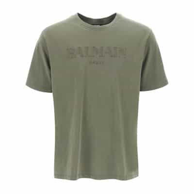 T-Shirts Balmain , Green , Heren
