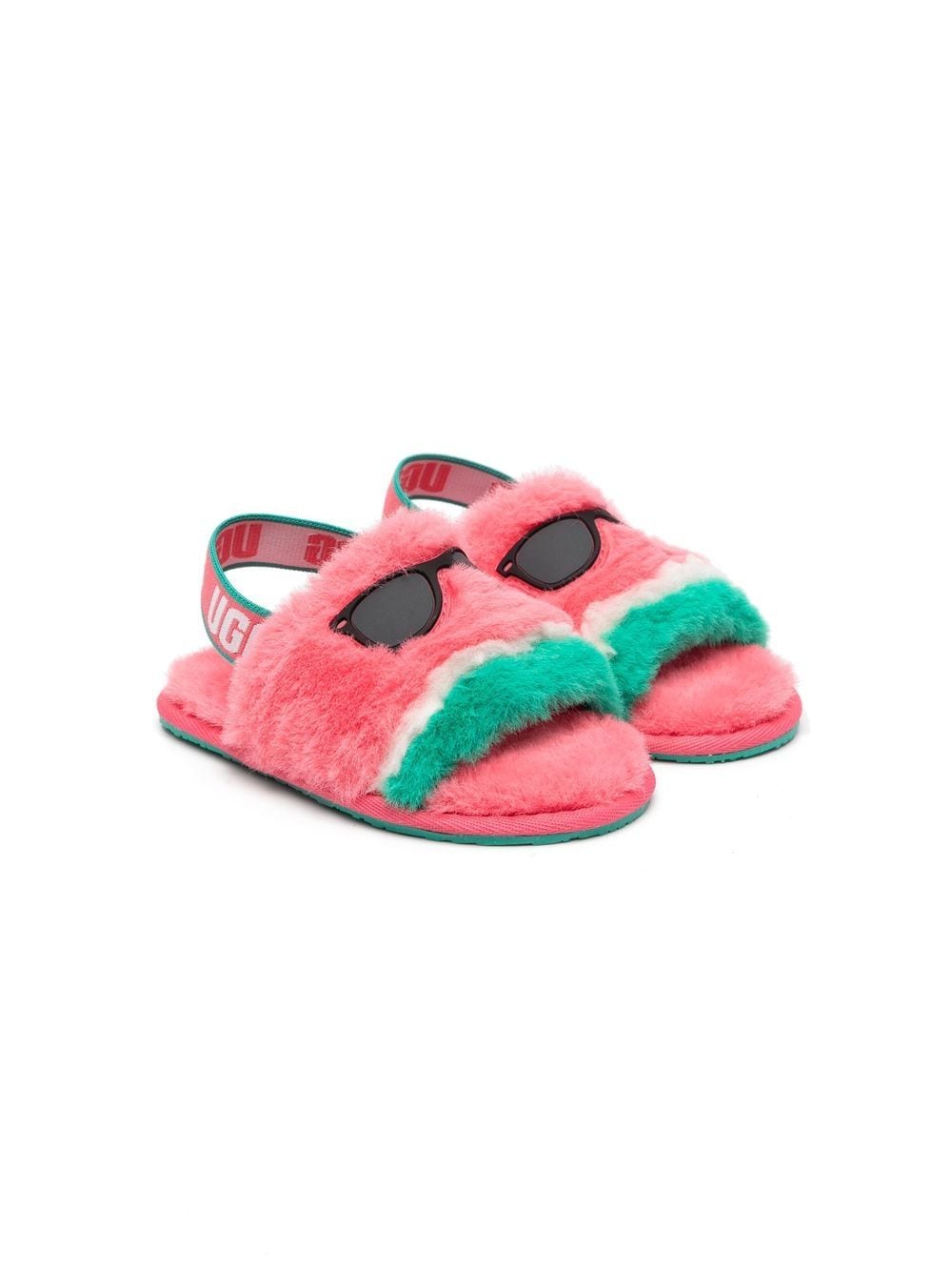 UGG Kids Fluff Yeah slippers met watermeloen - Roze