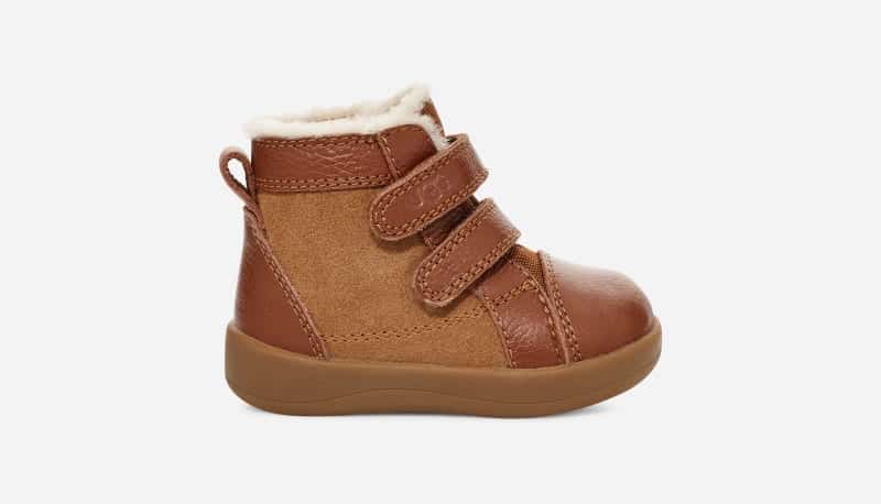 UGG® Baby Rennon II Trainer in Brown, Size 0.5, Leather
