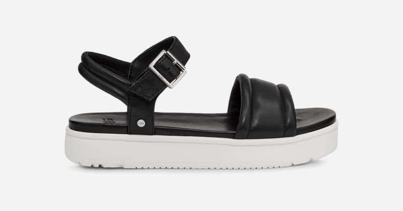 UGG® Zayne Ankle Strap Sandal for Women in Black, Size 3, Leather